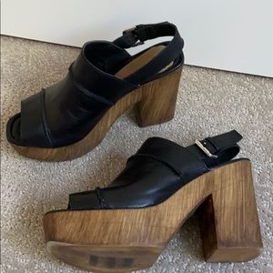 Topshop Women’s Platform Sandals Shoes Black Sz 38
